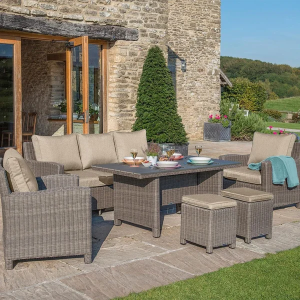 Palma 6 Pc Wicker Lounge Seating Set in Cast Ash By KETTLER