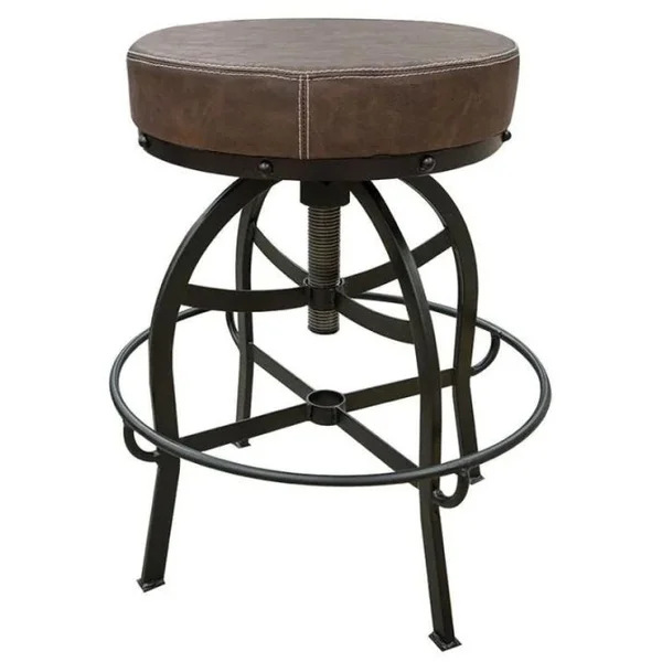 Antique Adjustable Height Metal Bar Stool