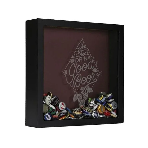 Life Is Short Beer Cap Shadow Box