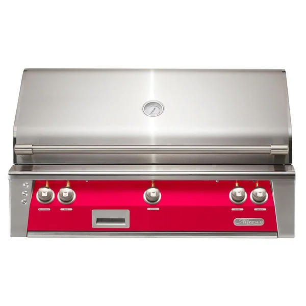 Alfresco ALXE 42-Inch Built-In Natural Gas Grill With Sear Zone And Rotisserie in Raspberry Red - ALXE-42SZ-NG-S3027