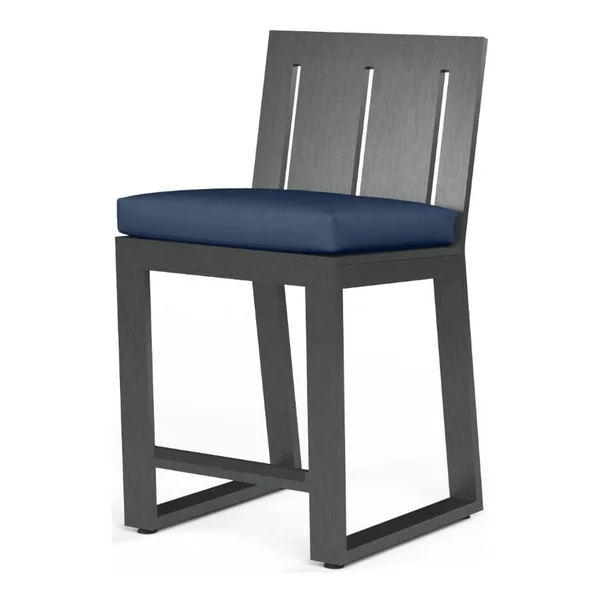 Redondo Aluminum Bar Stool w/ No Welt in Slate/Spectrum Indigo by Sunset West