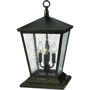 Hinkley Lighting Trellis Four Light 20-Inch Outdoor Pier Mount - Regency Bronze - 1437RB