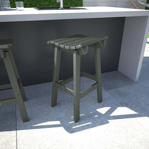 Costa Brook Recycled Plastic Bar Stool in Coastal Teak by Lakeview Outdoor Designs