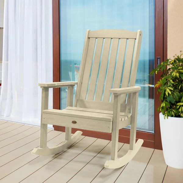 Hart Lane Recycled Plastic Rocking Chair in Whitewash by Lakeview Outdoor Designs
