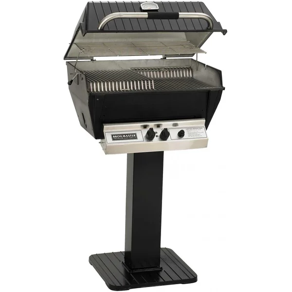 Broilmaster P3-XF Premium Propane Gas Grill On Black Patio Post