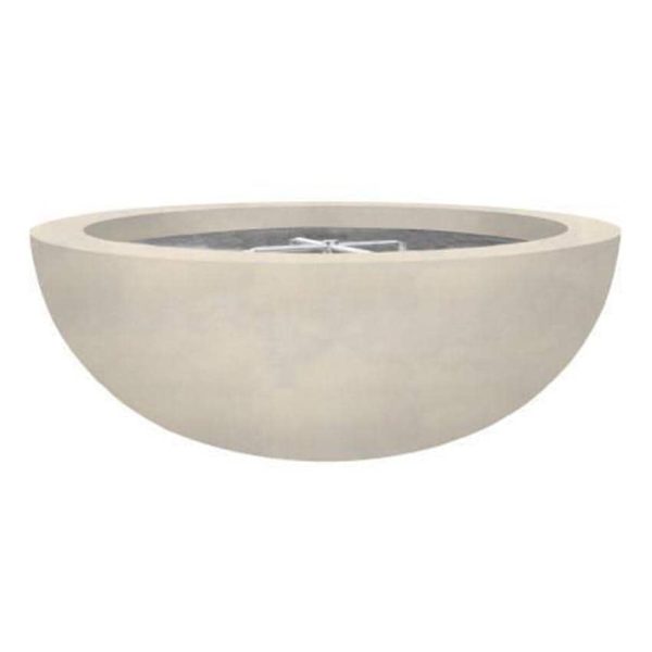 Valley Bay 4 48 Inch Round GFRC Natural Gas Fire Bowl in Coastal by Lakeview Outdoor Designs