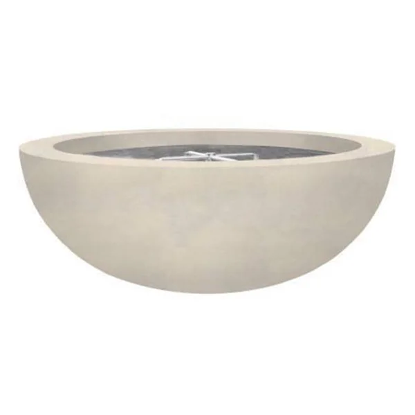 Valley Bay 4 48 Inch Round GFRC Natural Gas Fire Bowl in Coastal by Lakeview Outdoor Designs