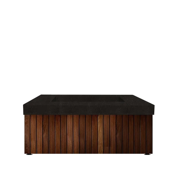 Canyon Bay 42 Inch Square GFRC Natural Gas Fire Pit Table in Ebony by Lakeview Outdoor Designs