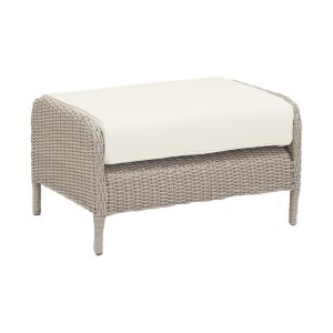Manhattan Wicker Ottoman in Dove Gray/Linen Canvas by Sunset West