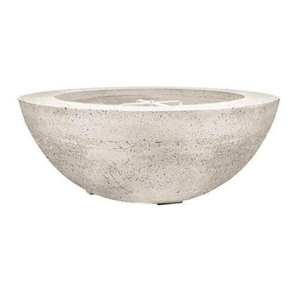 Valley Bay 6 39 Inch Round GFRC Propane Fire Bowl in Natural by Lakeview Outdoor Designs