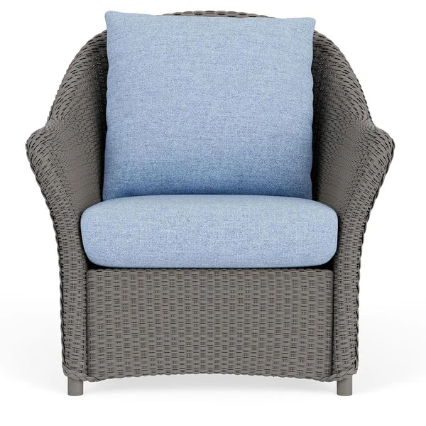 Weekend Retreat Lloyd Loom Club Chair in Pewter/Demo Skyway by Lloyd Flanders