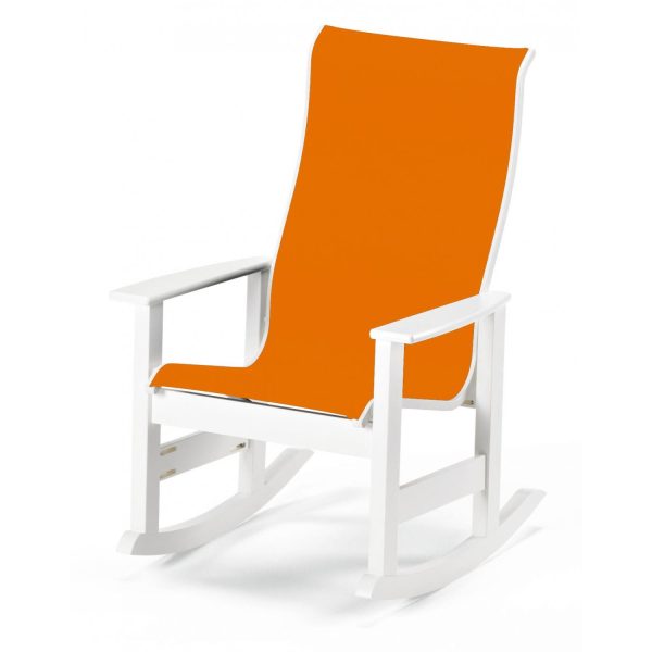 Leeward MGP Rocking Chair in Textured Snow/Tangerine by Telescope Casual