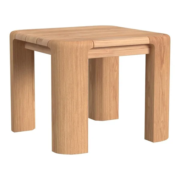 Natural Teak 24 Inch Light Wood Teak End Table by Sunset West