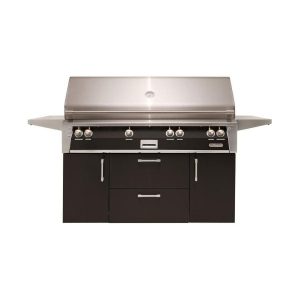 Alfresco ALXE 56-Inch Freestanding Natural Gas All Grill With Sear Zone And Rotisserie in Jet Black Matte - ALXE-56BFGC-NG-SM9005