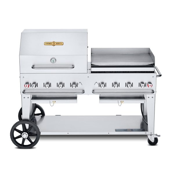 Crown Verity 60-Inch Mobile Propane Grill Dome & Griddle Package - CV-MCB-60RGP-LP