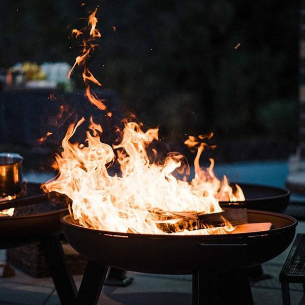 29 Inch Round Powder Coated Steel Wood-Burning Fire Pit in Black by Barebones Living