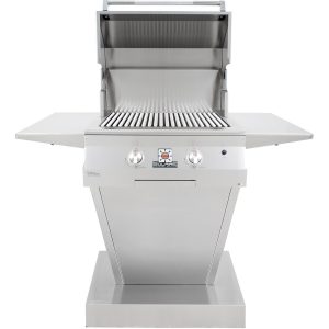Solaire 27 Inch Basic InfraVection Propane Gas Grill On Angular Pedestal Base - SOL-AGBQ-27GVI-PED-LP