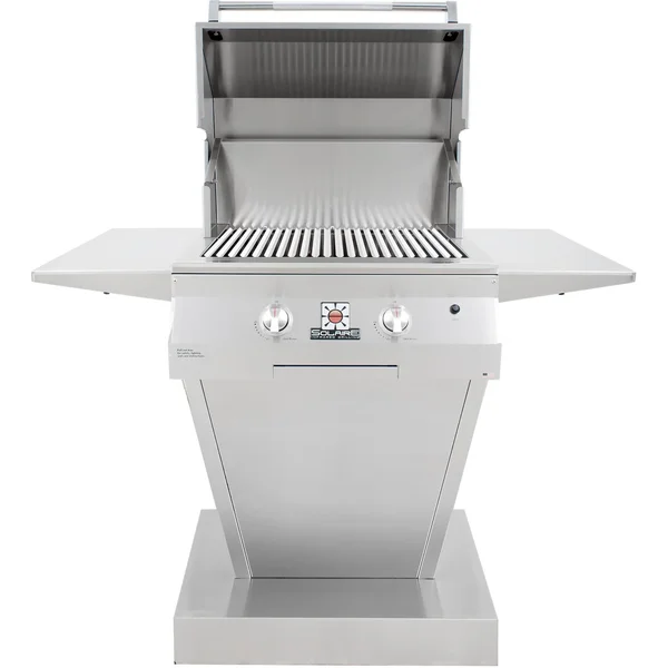 Solaire 27 Inch Basic All Infrared Natural Gas Grill On Angular Pedestal Base - SOL-AGBQ-27GIR-PED-NG