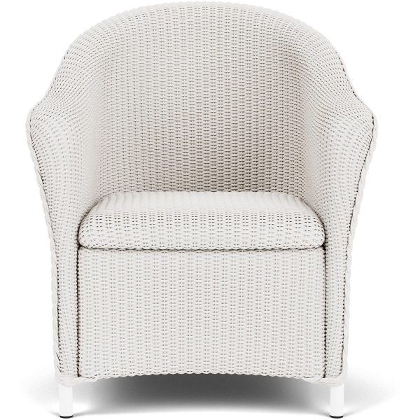 Reflections Wicker Dining Arm Chair in White By Lloyd Flanders