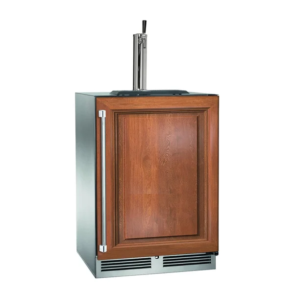 Perlick 24-Inch Signature Series Marine & Coastal Series Stainless Steel Panel Ready Single Tap Outdoor Beverage Dispenser W/ Door Lock - Right Hinge - HP24TM-4-2RL-1