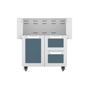 Hestan Double Drawer And Door Tower Cart For 30-Inch Gas Grill - Pacific Fog - GCR30-GG