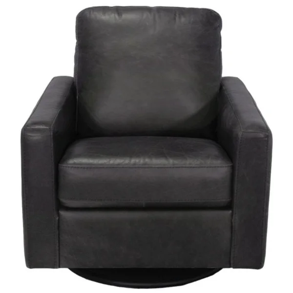 Leather Swivel Chair - Black Anthracite