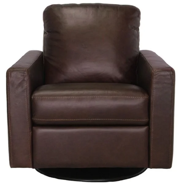 Leather Swivel Chair - Skill Brown