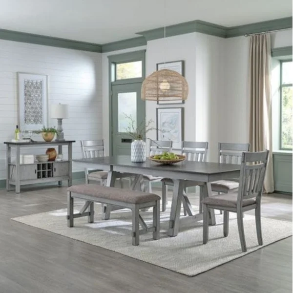 Newport 6-Piece 72" Rectangular Trestle Dining Set