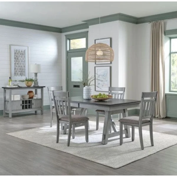 Newport 5-Piece 72" Rectangular Trestle Dining Set
