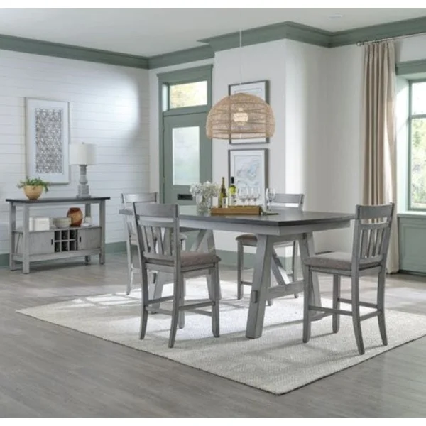 Newport 5-Piece 78" Counter Height Gathering Table Set