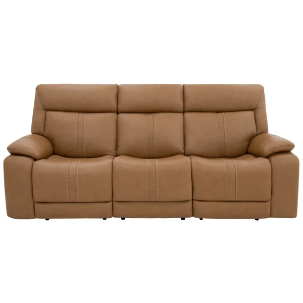 Xara Triple Power Reclining Loveseat with Massage/Heat/Media - Butternut