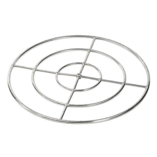BBQGuys Signature 36-Inch Stainless Steel Triple-Ring Propane Gas Burner W/ 3/4-Inch Inlet - SS-FR-36-LP