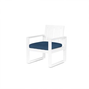 Newport Aluminum Dining Chair in Spectrum Indigo w/ No Welt By Sunset West