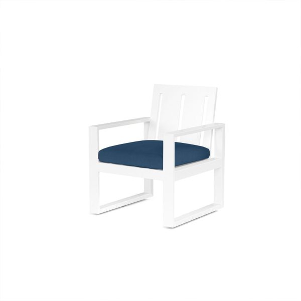 Newport Aluminum Dining Chair in Spectrum Indigo w/ No Welt By Sunset West