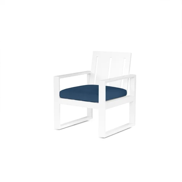 Newport Aluminum Dining Chair in Spectrum Indigo w/ No Welt By Sunset West