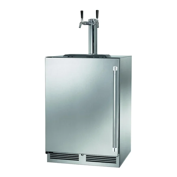 Perlick 24-Inch Signature Series Stainless Steel Dual Tap Outdoor Beverage Dispenser - Left Hinged - HP24TO-4-1L-2