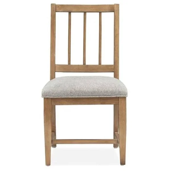Lindon Side Chair with Grey Upholstered Seat