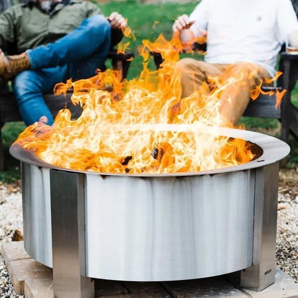 X Series 30 Inch Round Stainless Steel Wood-Burning Fire Pit in Stainless Steel by Breeo