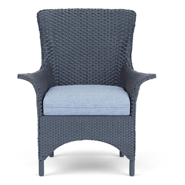 Mandalay Wicker Dining Arm Chair in Denim Blue/Demo Skyway By Lloyd Flanders
