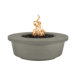 Tempe 48 Inch Round GFRC Natural Gas Fire Pit in Ash by The Outdoor Plus
