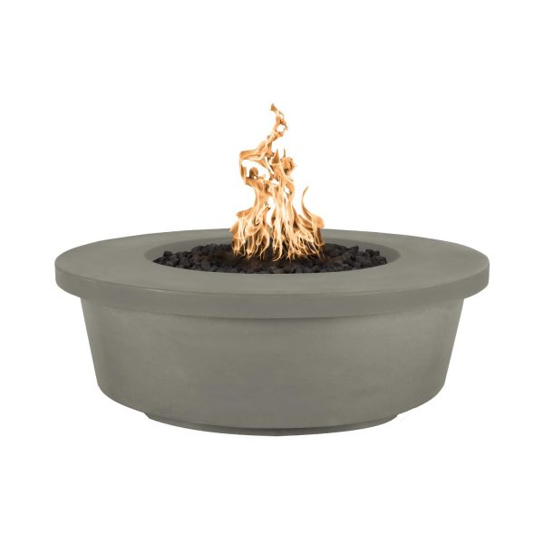 Tempe 48 Inch Round GFRC Natural Gas Fire Pit in Ash by The Outdoor Plus