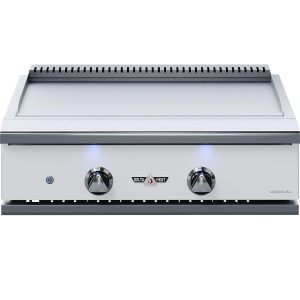 Delta Heat 32-Inch Built-In Propane Teppanyaki Griddle - White Control Panel - DHTG32-WL