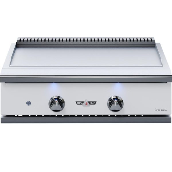 Delta Heat 32-Inch Built-In Propane Teppanyaki Griddle - White Control Panel - DHTG32-WL