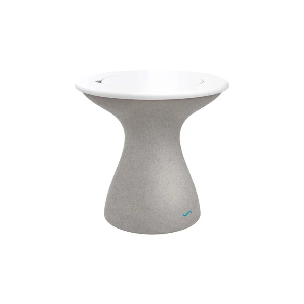Autograph 21 Inch Round Polyresin End Table w/ Ice Bucket in Sandstone/White by Ledge Lounger