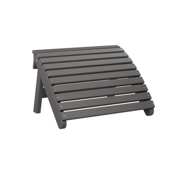 Recycled Plastic Folding Adirondack Ottoman in Smoke Gray by Berlin Gardens
