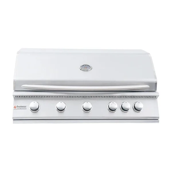 RCS Premier Series 40-Inch 5-Burner Built-In Natural Gas Grill With Rear Infrared Burner - RJC40A