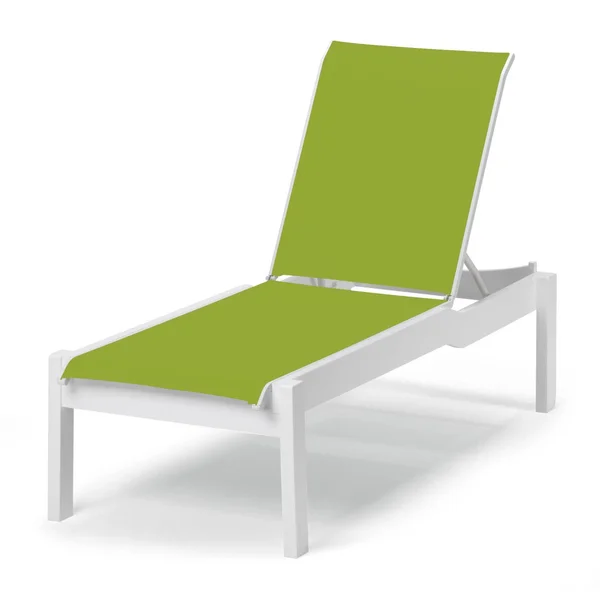 Leeward MGP Long Frame Chaise Lounge in Textured Snow/Lime by Telescope Casual