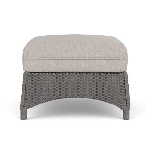 Mandalay Lloyd Loom Ottoman in Pewter/Remy Cloud by Lloyd Flanders