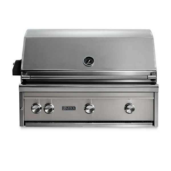 Lynx Professional 36 Inch Built-In All Infrared Trident Natural Gas Grill w/ Rotisserie in Limestone - L36ATR-LSNG