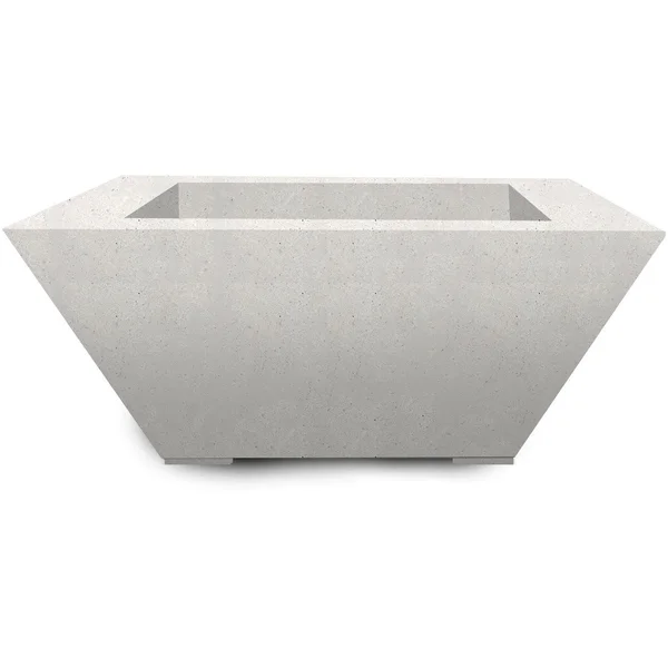 Pelican View 42 Inch Square GFRC Propane Fire Pit Table in Ultra White by Lakeview Outdoor Designs